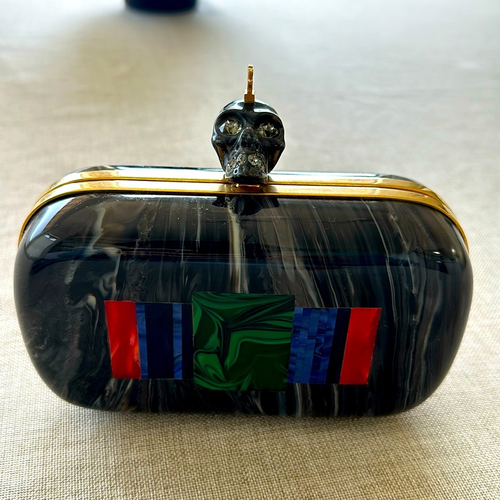 Barely used authentic Alexander McQueen skull clutch